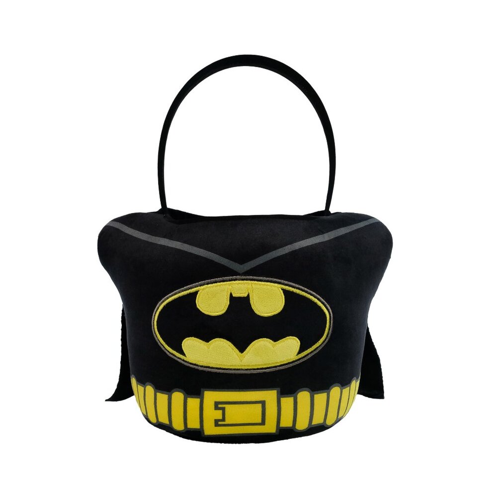 DC Batman, Black Plush Halloween Treat Carrier, 13" High, Black and Yellow